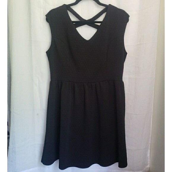 Dark Academia Dress Sleeveless Pleated Fit & Flare Stretch Women's Size XL - Picture 1 of 11